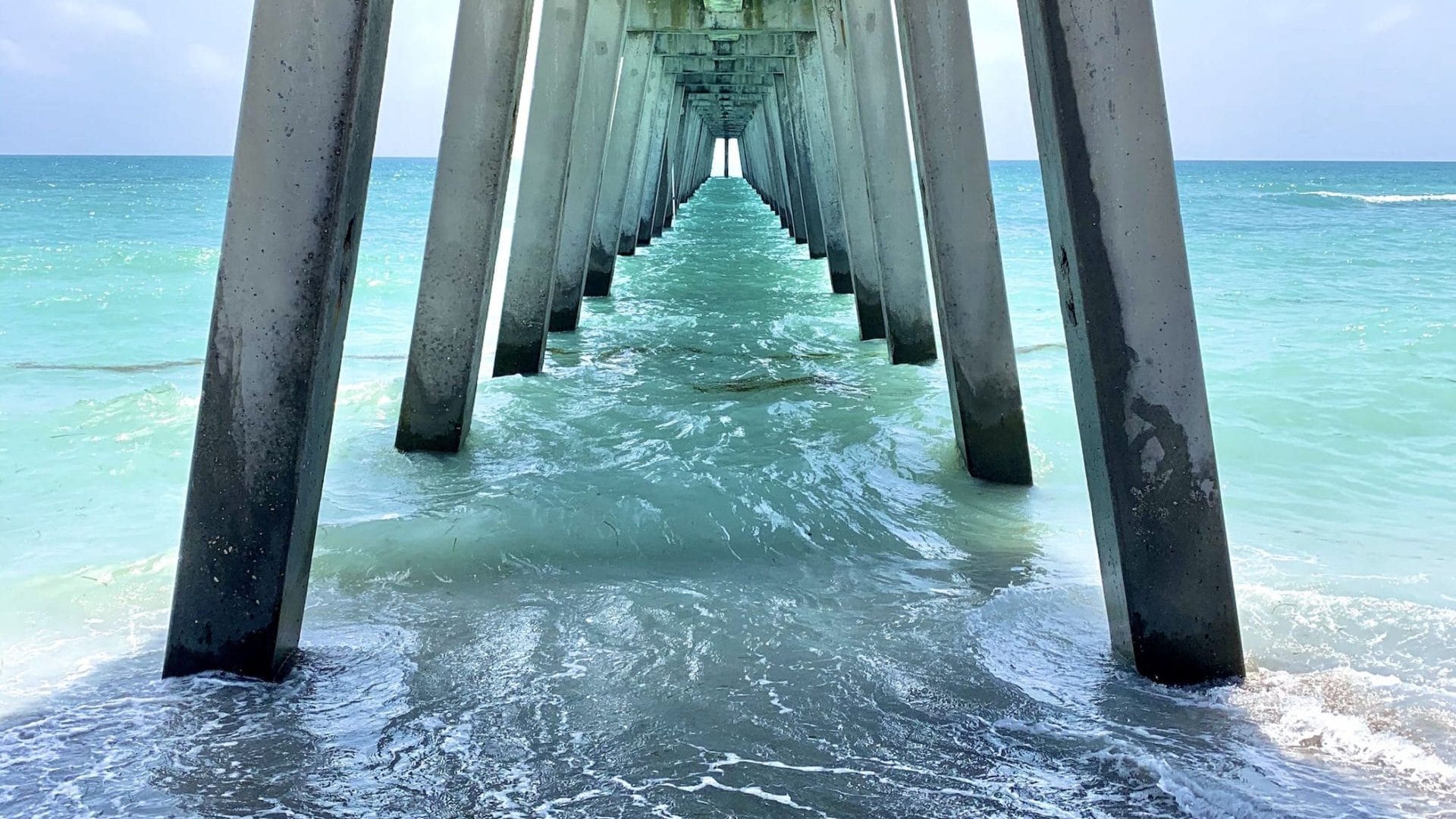 Water and pier pilings, an area reference